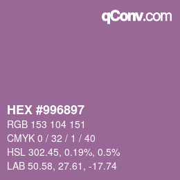 Color code: HEX #996897 | qconv.com