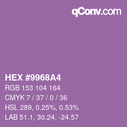 Color code: HEX #9968A4 | qconv.com