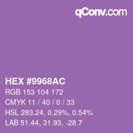Color code: HEX #9968AC | qconv.com