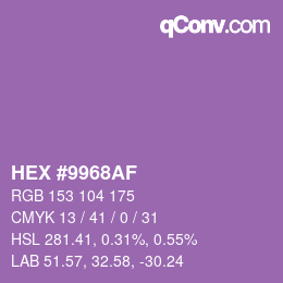 Color code: HEX #9968AF | qconv.com