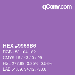 Color code: HEX #9968B6 | qconv.com