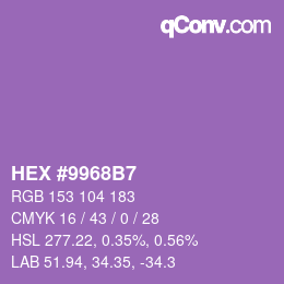 Color code: HEX #9968B7 | qconv.com