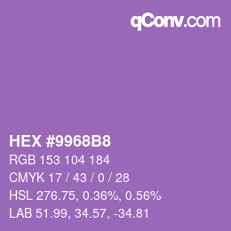 Color code: HEX #9968B8 | qconv.com