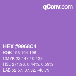 Color code: HEX #9968C4 | qconv.com