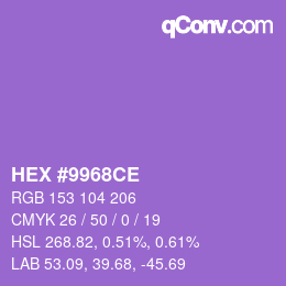Color code: HEX #9968CE | qconv.com