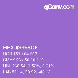 Color code: HEX #9968CF | qconv.com