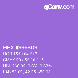 カラーコード: HEX #9968D9 | qconv.com