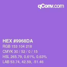 Color code: HEX #9968DA | qconv.com