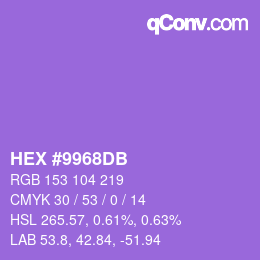 Color code: HEX #9968DB | qconv.com