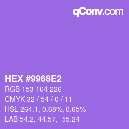 カラーコード: HEX #9968E2 | qconv.com