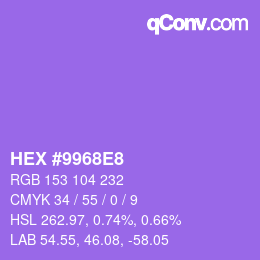 Código de color: HEX #9968E8 | qconv.com