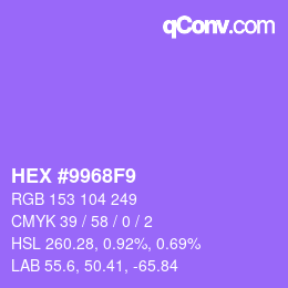 Color code: HEX #9968F9 | qconv.com