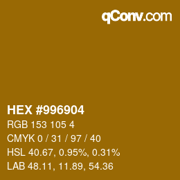Color code: HEX #996904 | qconv.com