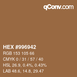 Color code: HEX #996942 | qconv.com
