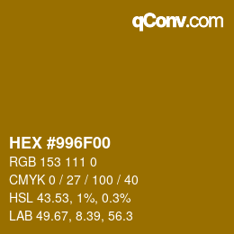 Color code: HEX #996F00 | qconv.com