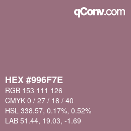 Color code: HEX #996F7E | qconv.com