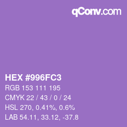 颜色代码: HEX #996FC3 | qconv.com