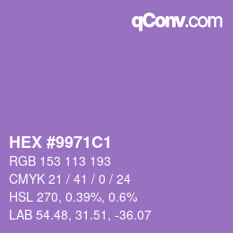 Código de color: HEX #9971C1 | qconv.com