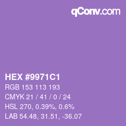 カラーコード: HEX #9971C1 | qconv.com