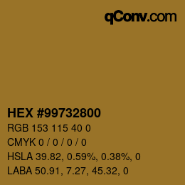 Farbcode: HEX #99732800 | qconv.com