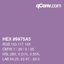 Farbcode: HEX #9975A5 | qconv.com