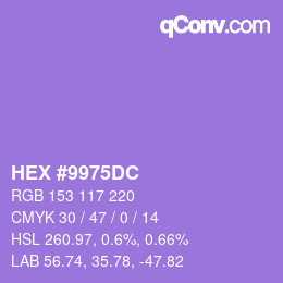 颜色代码: HEX #9975DC | qconv.com