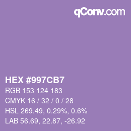 Color code: HEX #997CB7 | qconv.com