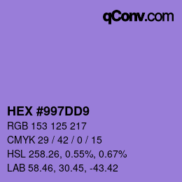 カラーコード: HEX #997DD9 | qconv.com