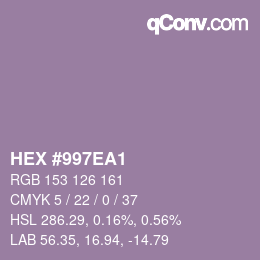 Color code: HEX #997EA1 | qconv.com