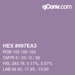 Color code: HEX #997EA3 | qconv.com