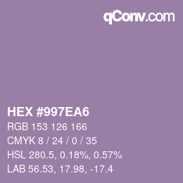 Farbcode: HEX #997EA6 | qconv.com