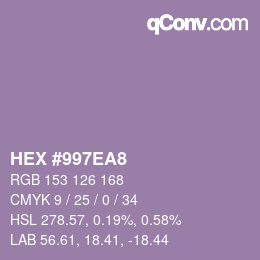 カラーコード: HEX #997EA8 | qconv.com