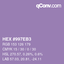 Color code: HEX #997EB3 | qconv.com