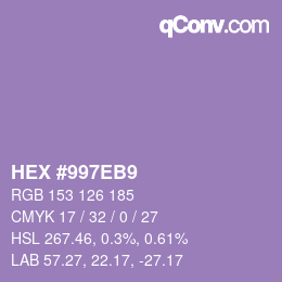Código de color: HEX #997EB9 | qconv.com
