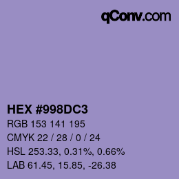 Color code: HEX #998DC3 | qconv.com