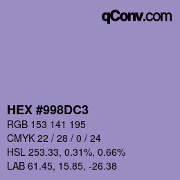 Color code: HEX #998DC3 | qconv.com