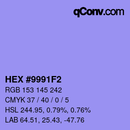 カラーコード: HEX #9991F2 | qconv.com