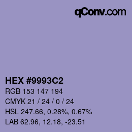 Farbcode: HEX #9993C2 | qconv.com