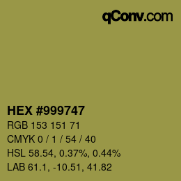 Color code: HEX #999747 | qconv.com