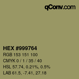 Color code: HEX #999764 | qconv.com