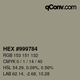 颜色代码: HEX #999784 | qconv.com