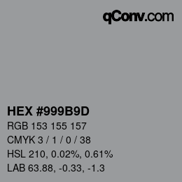 Color code: HEX #999B9D | qconv.com