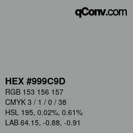 Color code: HEX #999C9D | qconv.com