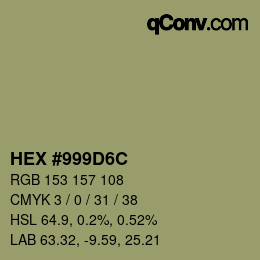 Farbcode: HEX #999D6C | qconv.com