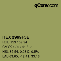 Color code: HEX #999F5E | qconv.com