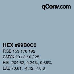 Color code: HEX #99B0C0 | qconv.com