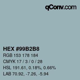 Color code: HEX #99B2B8 | qconv.com