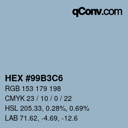 Color code: HEX #99B3C6 | qconv.com