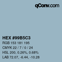 Color code: HEX #99B5C3 | qconv.com