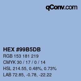 Color code: HEX #99B5DB | qconv.com